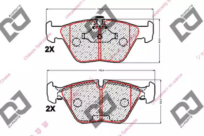 Комплект тормозных колодок DJ PARTS BP1884